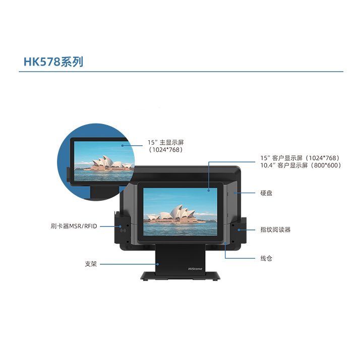 クアルコム キンギョソウ 450 (8コア) 1.8Ghz オールインワン POS、15.6インチ TF-TFT の 液晶 ワイドスクリーン ディスプレイ搭載